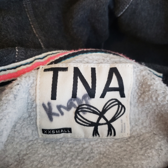 Aritzia TNA Baltic Hoodie Sweater - Grey & Teal - Picture 6 of 11